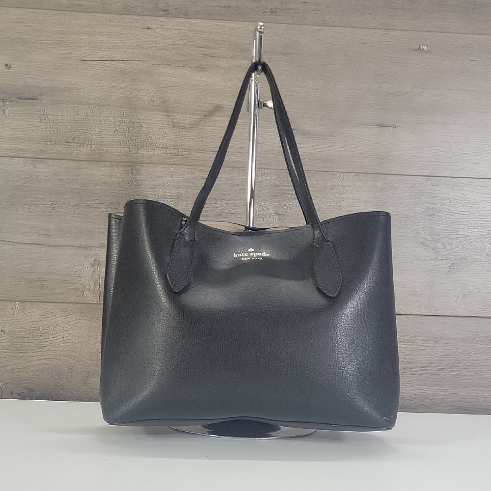 Kate Spade Black Leather Tote Handbag